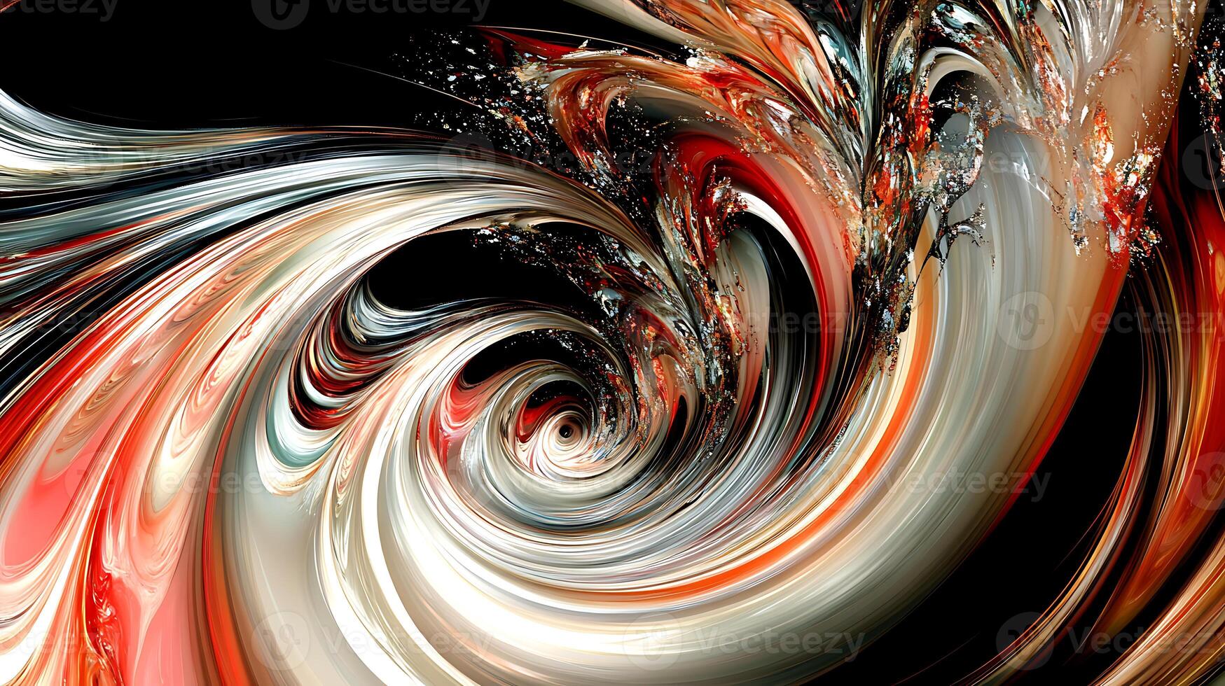 Abstract Swirling Pattern with Dynamic Red and White Accents photo