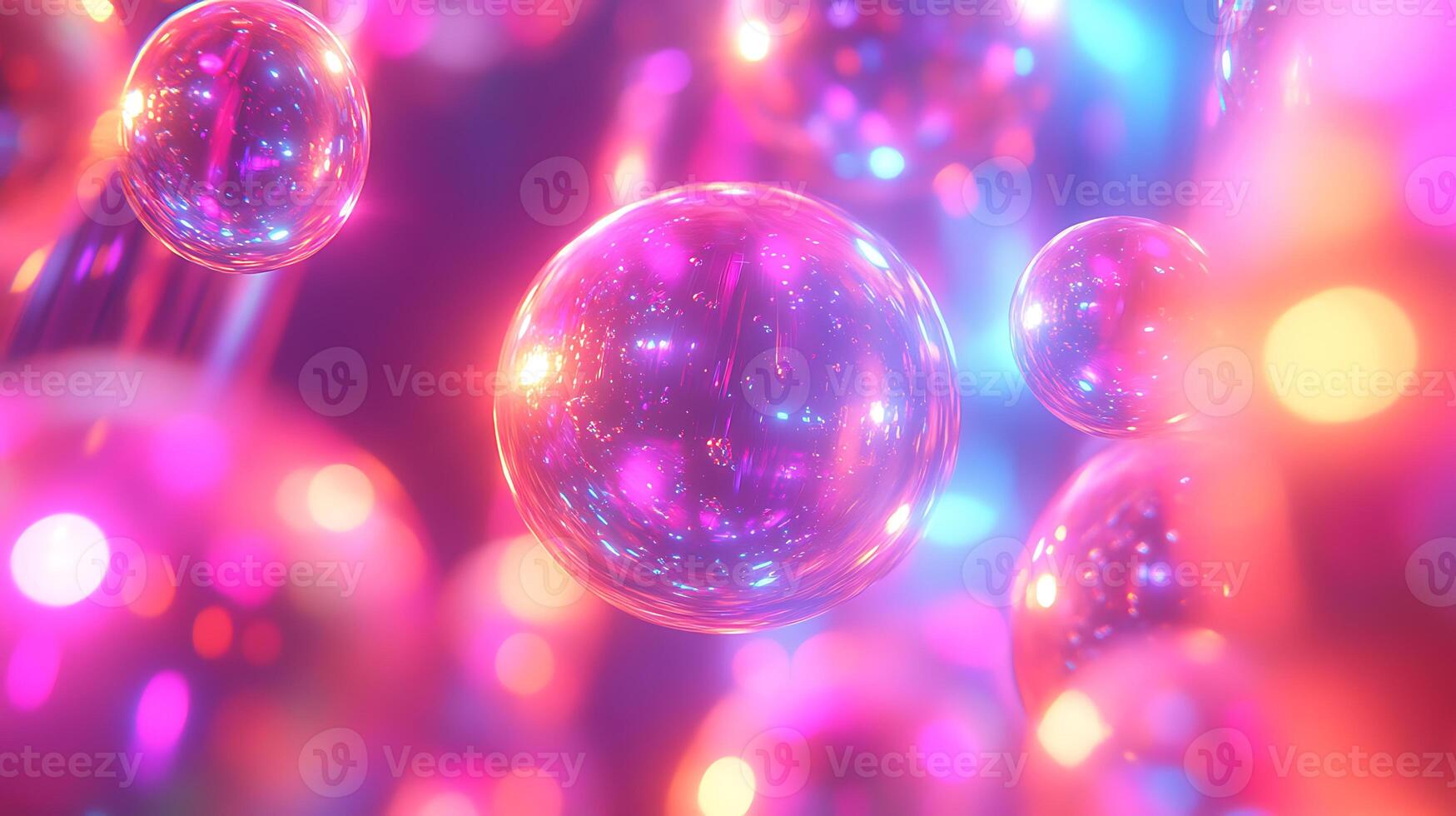 Vibrant Abstract Floating Orbs in Colorful Artistic Fantasy Scene photo