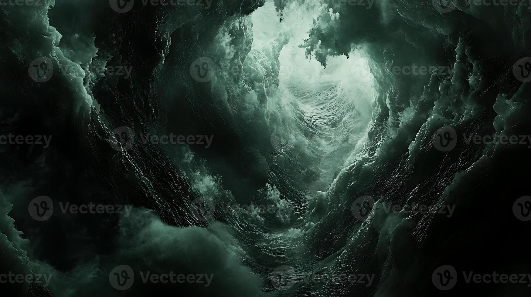 Dramatic Abstract Stormy Ocean Vortex with Mystical Churning Waves photo