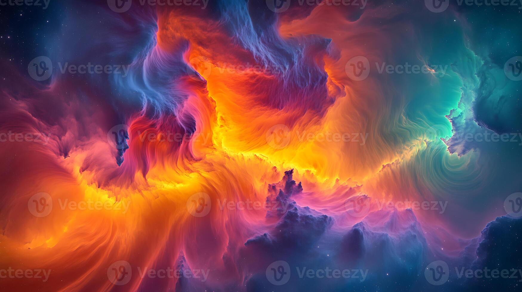 Dynamic Spectrum of Vibrant Cosmic Colors in a Stunning Abstract Design photo