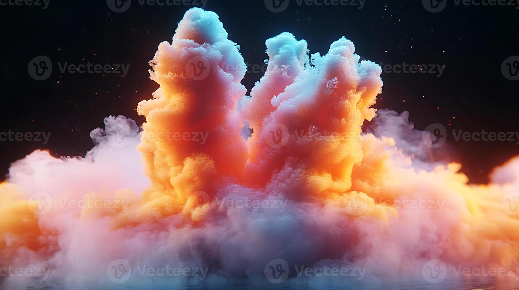 Colorful Abstract Smoke Cloud in a Vibrant Contrasting Setting photo