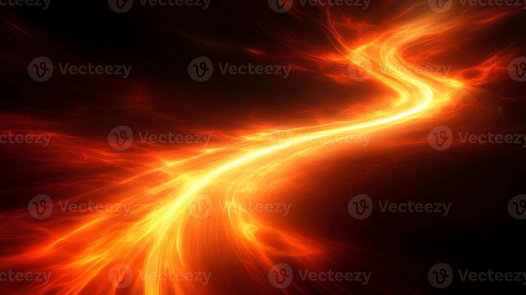 Glowing Molten Light Stream on Dark Background in Abstract Design photo