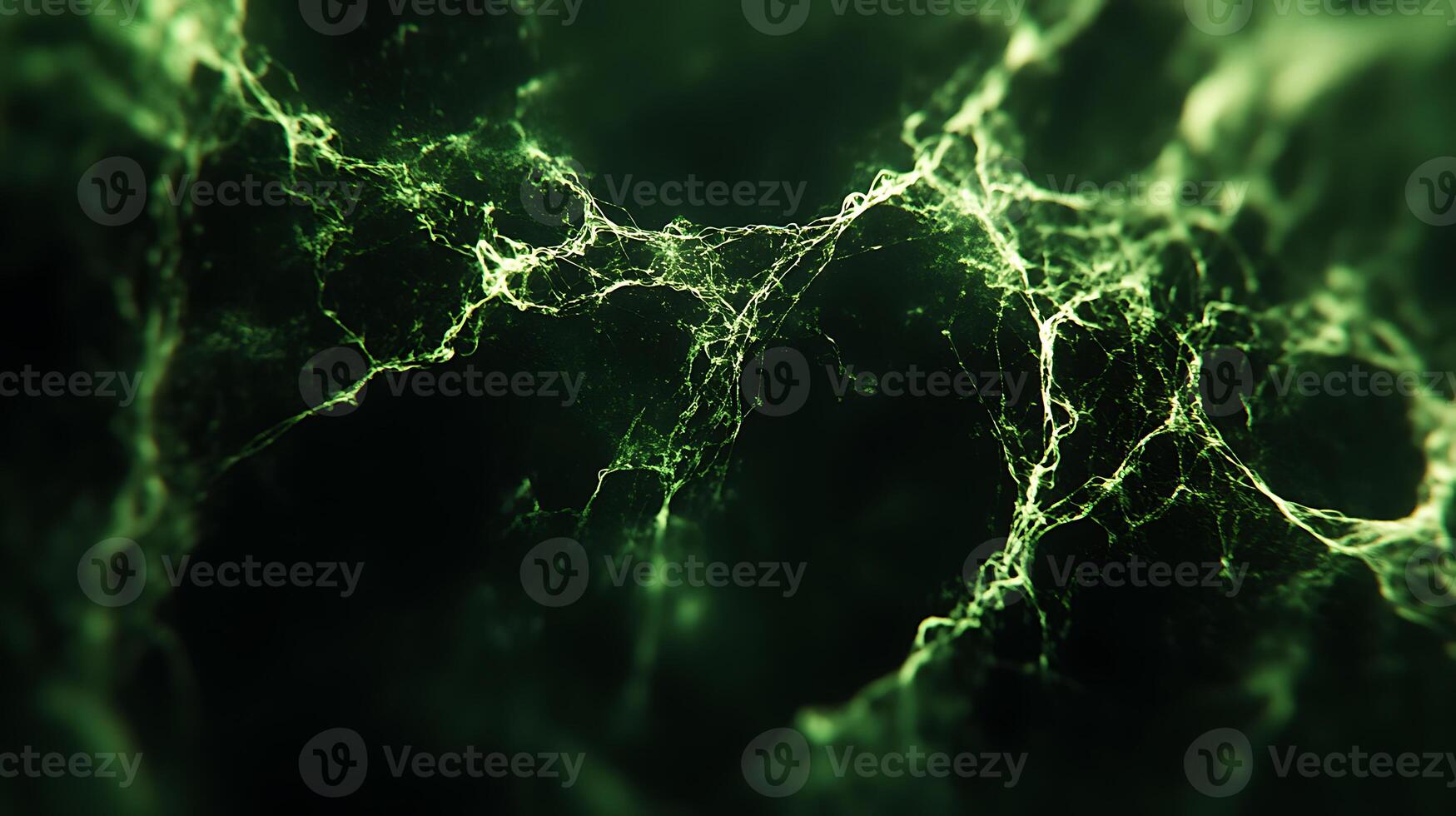 Abstract Green Glowing Fractal Design with Energetic Motion and Depth photo