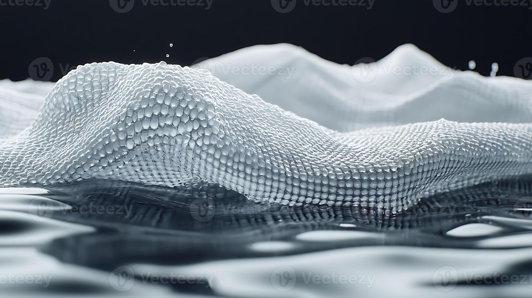 Abstract Mesh Surface on Reflective Liquid in Modern Artistic Design photo