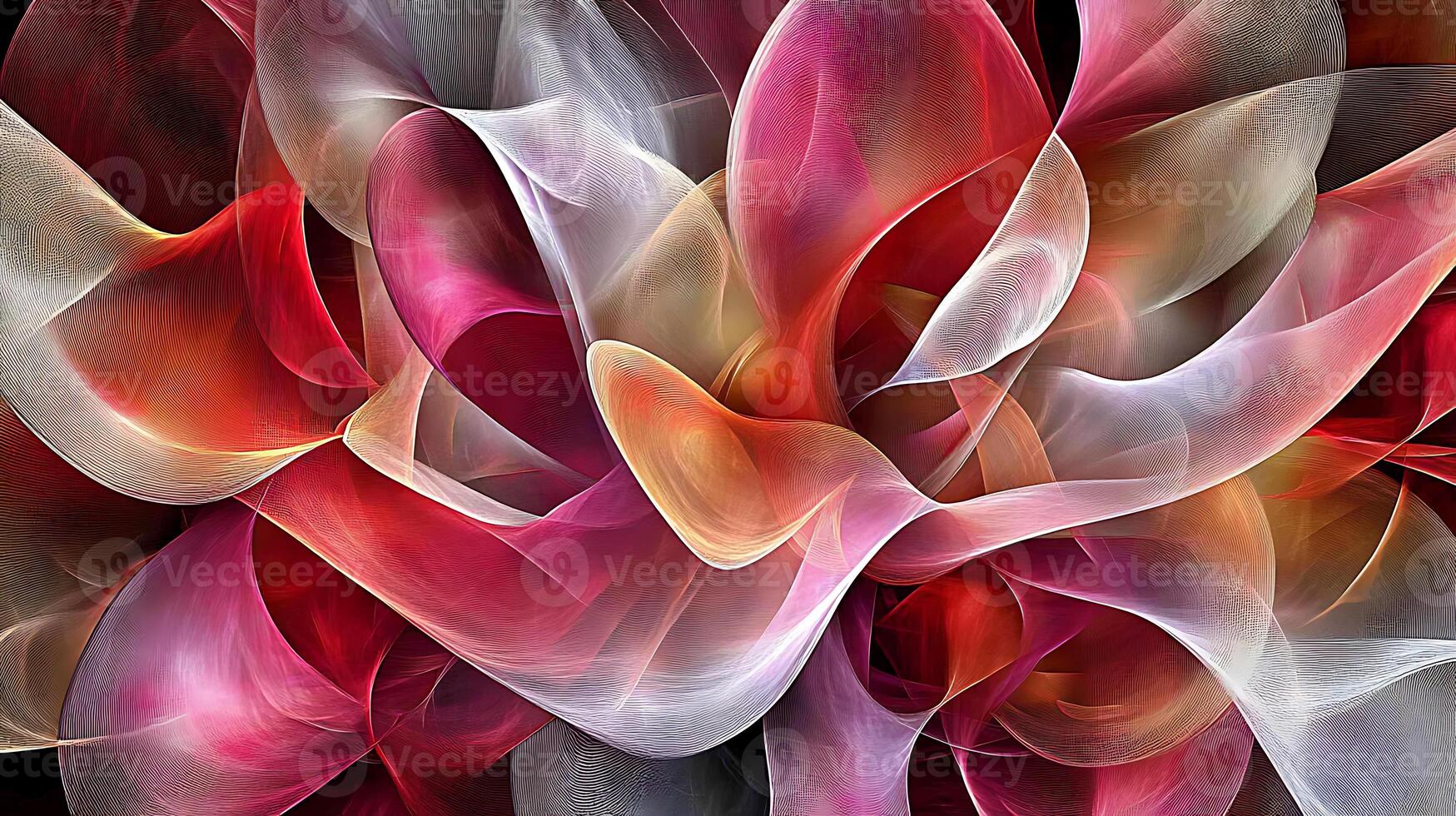 Abstract Colorful Flowing Fractal Artwork with Vibrant Swirling Patterns photo
