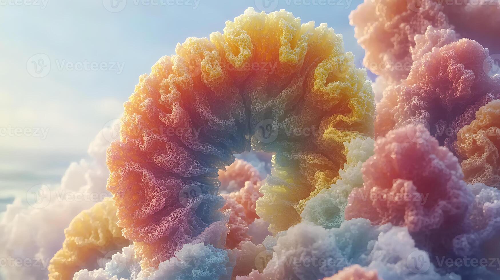 Vibrant Abstract Cloud Formations Creating Mesmerizing Surreal Arch Shapes photo
