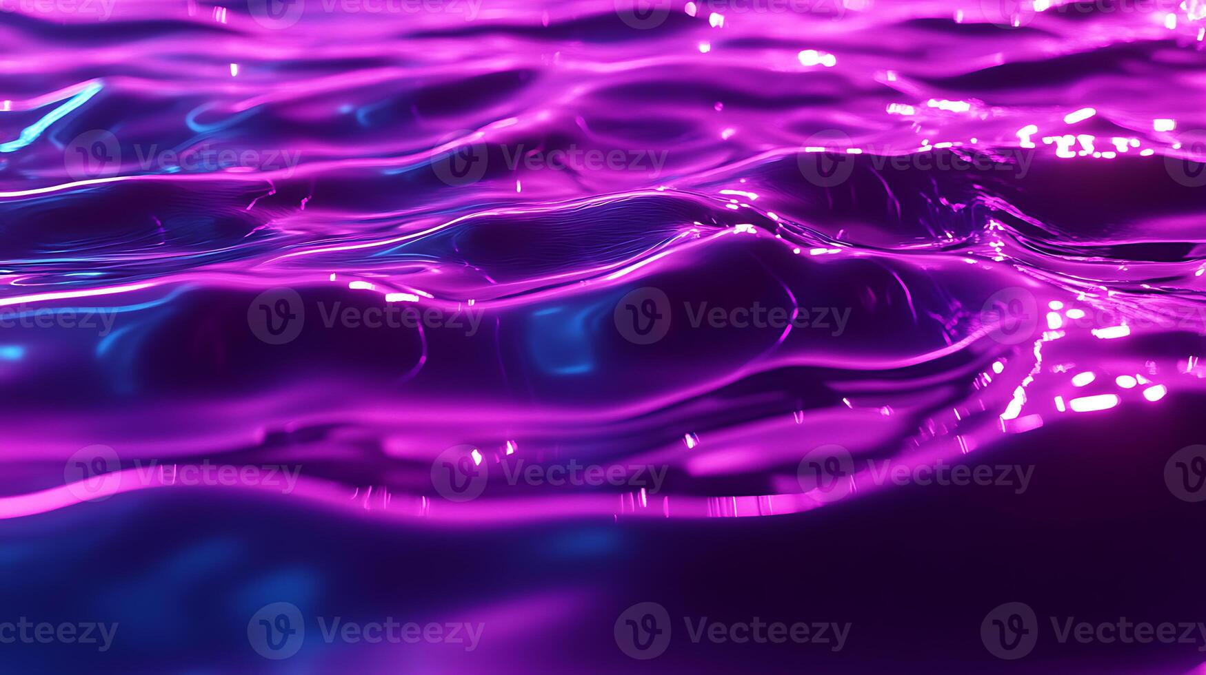 Vivid Abstract Purple Waves with Neon Highlights and Liquid Glow photo