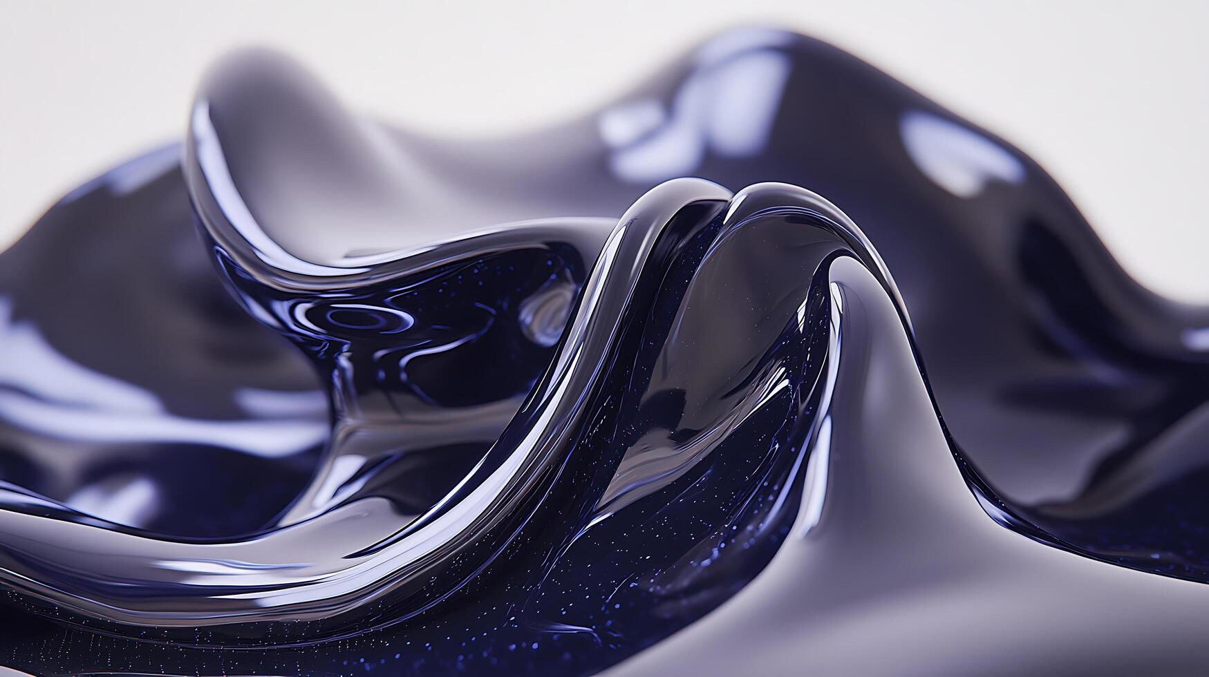 Abstract Smooth Blue Liquid Wave With Glossy Texture and Flowing Shapes photo
