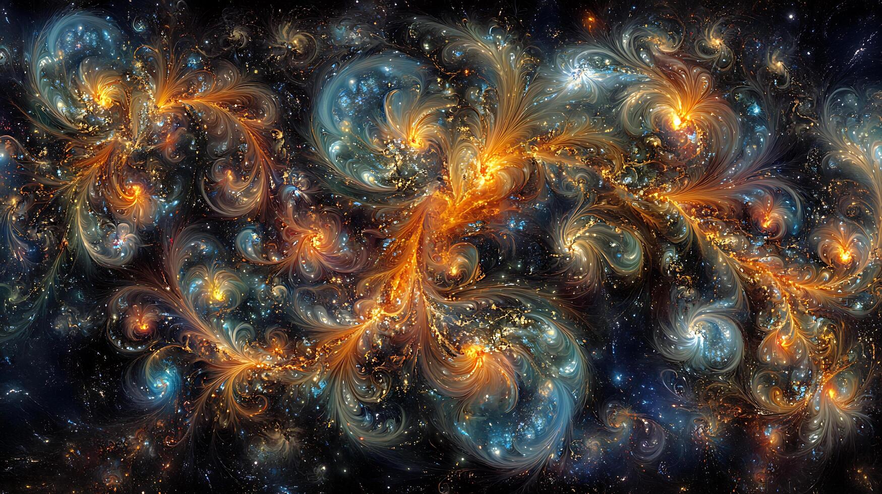 Abstract Cosmic Swirls With Bright Colors and Dynamic Stars In a Space Scene photo