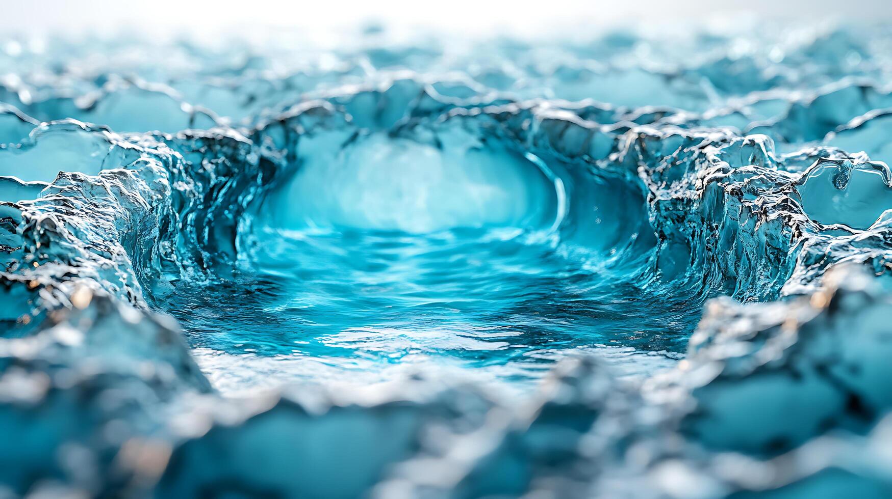 Abstract Blue Landscape with Cracked Textures and Water-like Elements photo