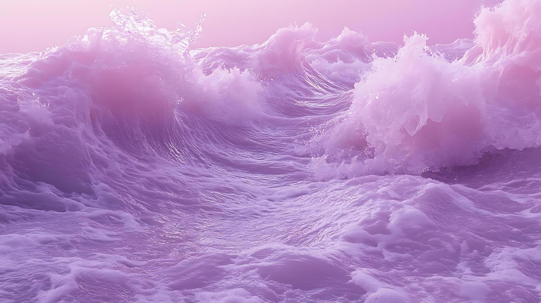 Soothing Pink Ocean Waves in a Dreamlike Serenity Aesthetic photo