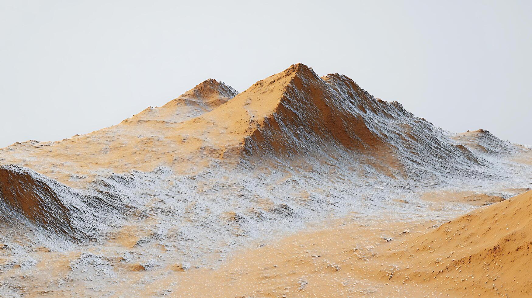 Snow-Covered Desert-Like Landscape with Mountain Peaks Under Clear Sky photo
