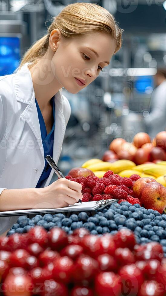 A woman in a lab coat photo