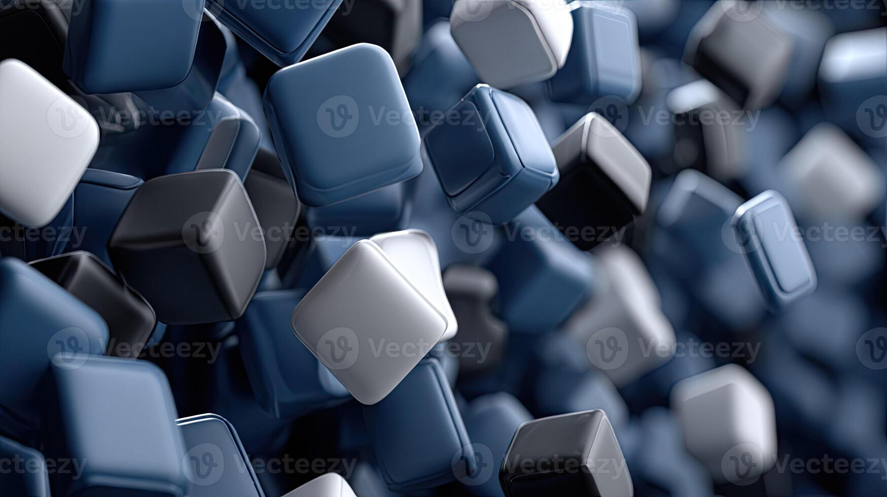 A group of black and white cubes photo