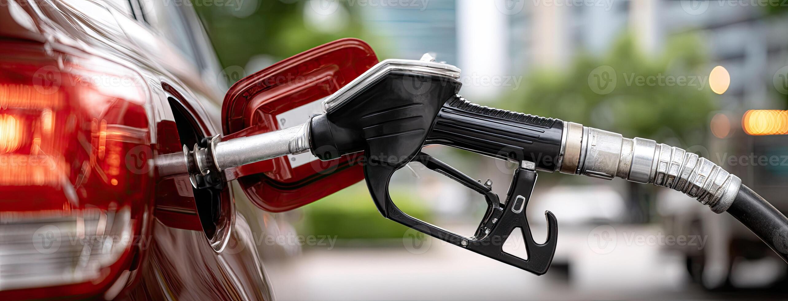 A car with a fuel pump is shown photo