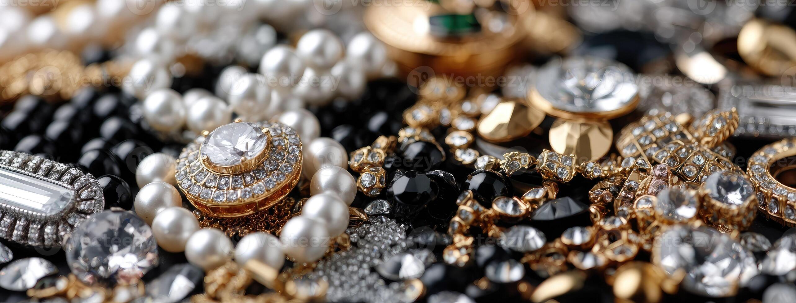 A pile of gold and silver jewelry photo