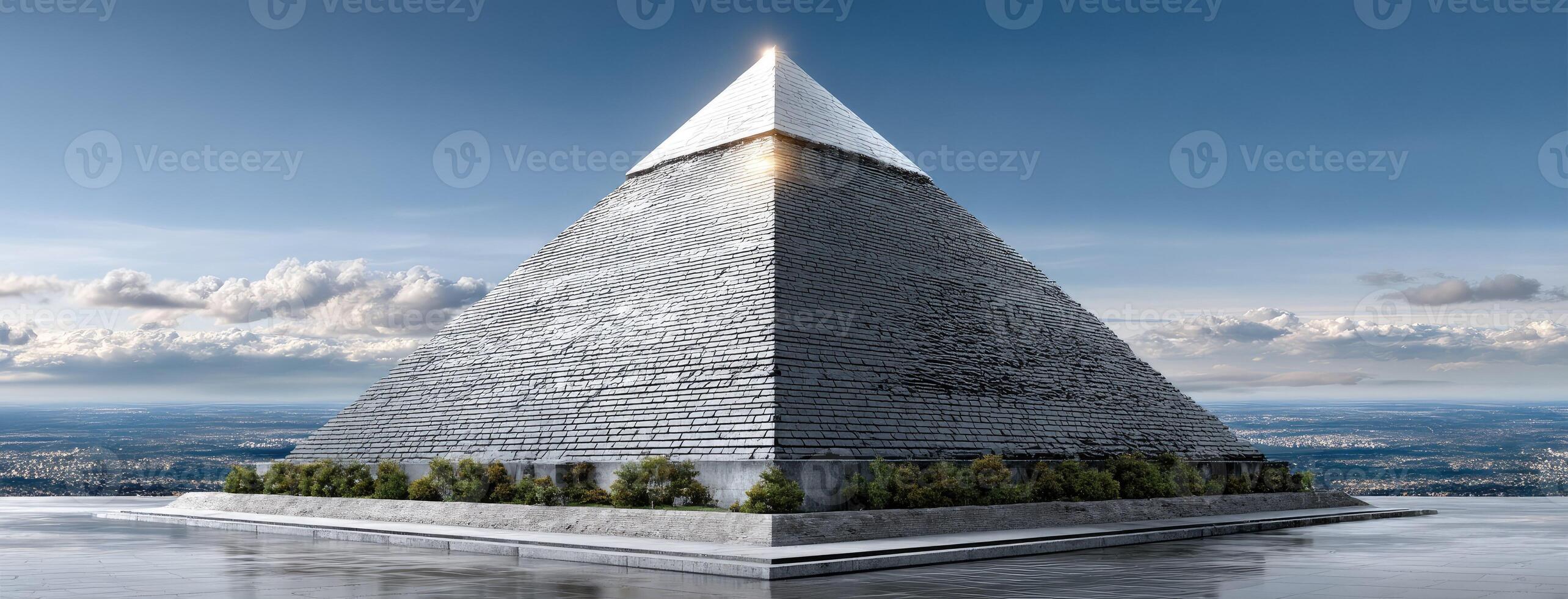 The pyramid of the sun, a symbol of the sun god, is located on top of a photo