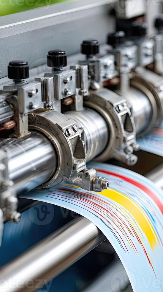 A machine is printing a roll of paper photo
