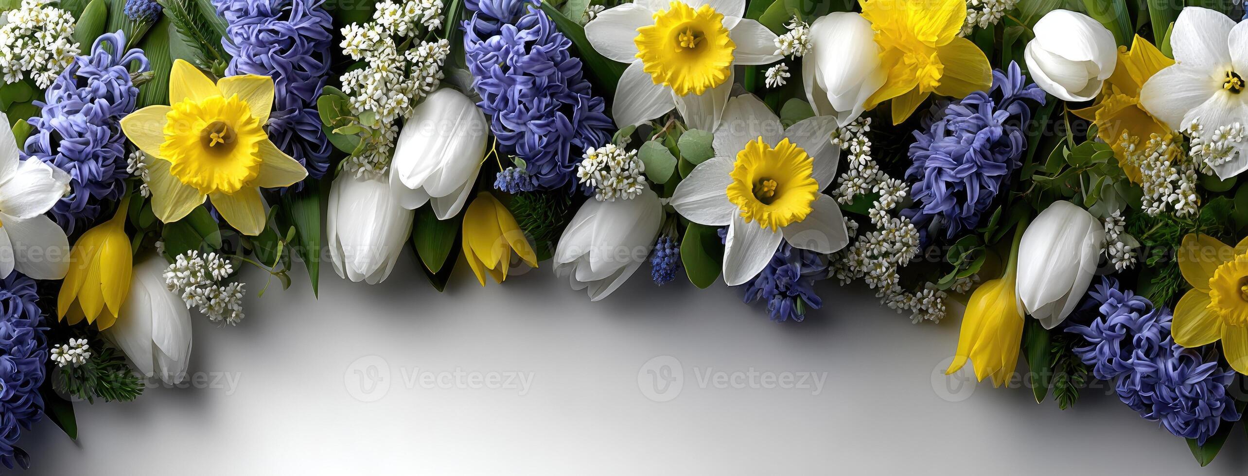 A bouquet of flowers is shown on a white background photo