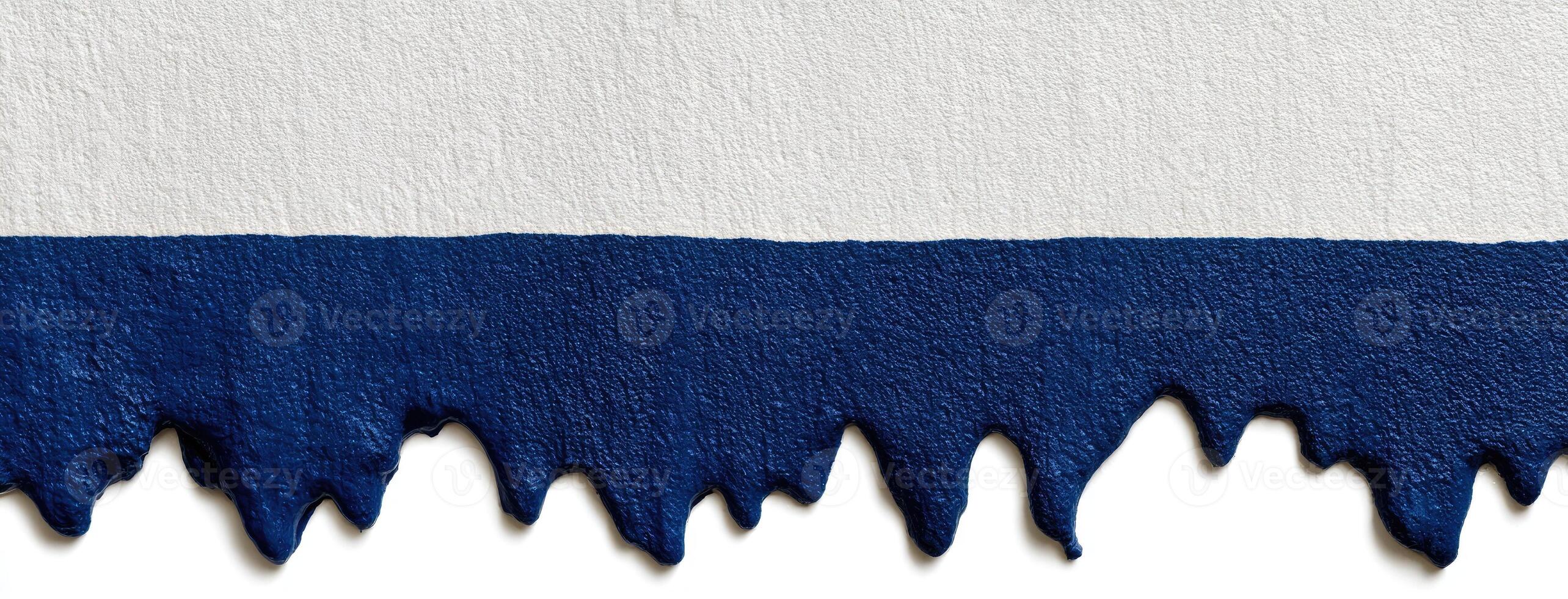 A blue and white painting with a white stripe photo