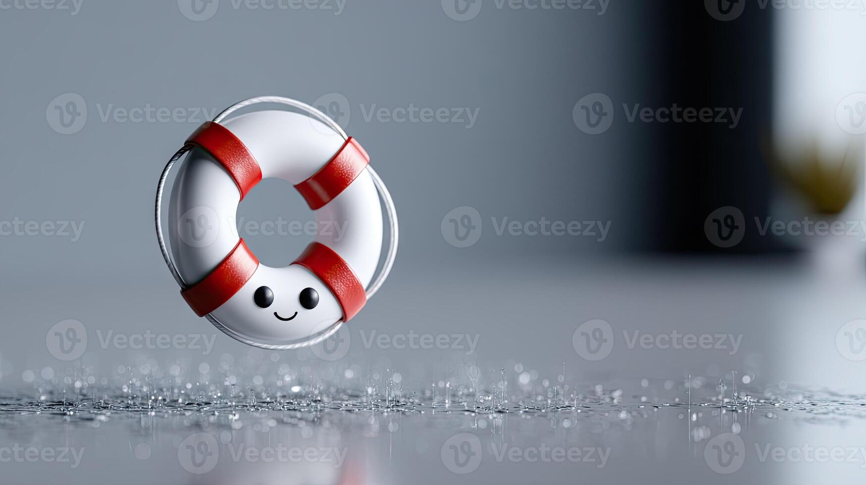 A life preserver floating in water photo