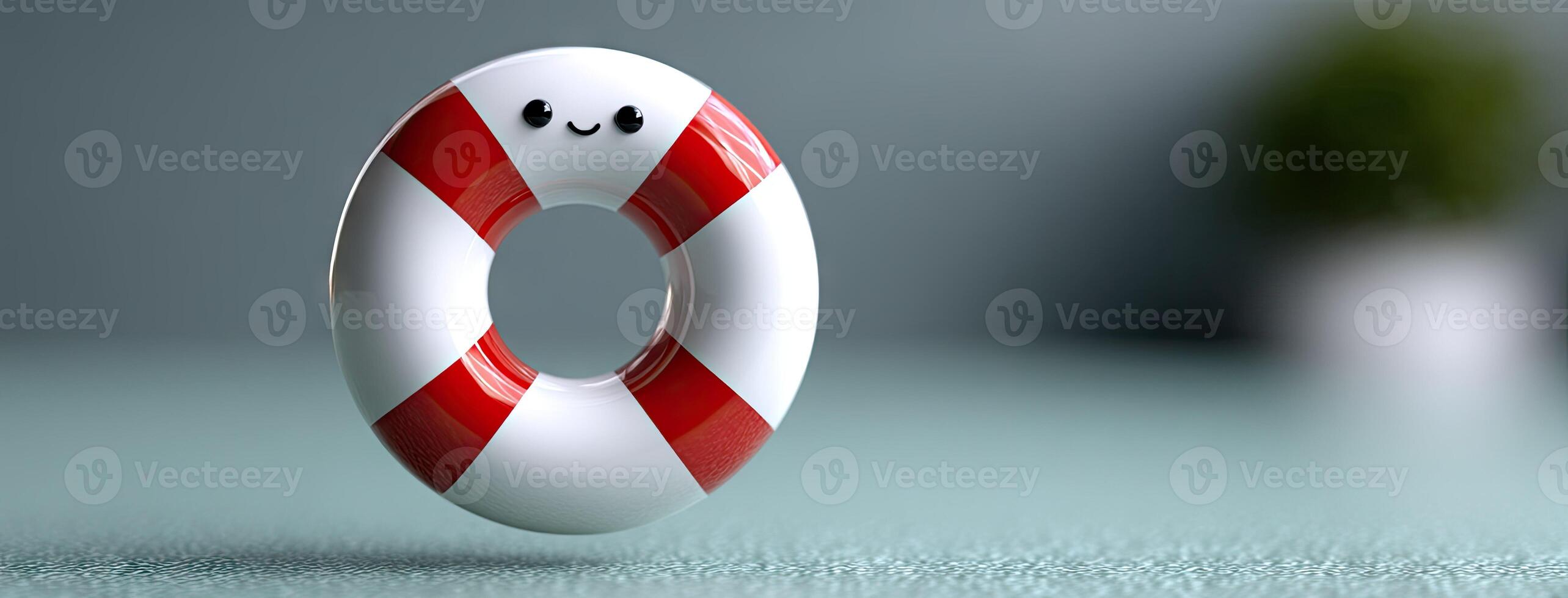 A life preserver with a smiling face on it photo