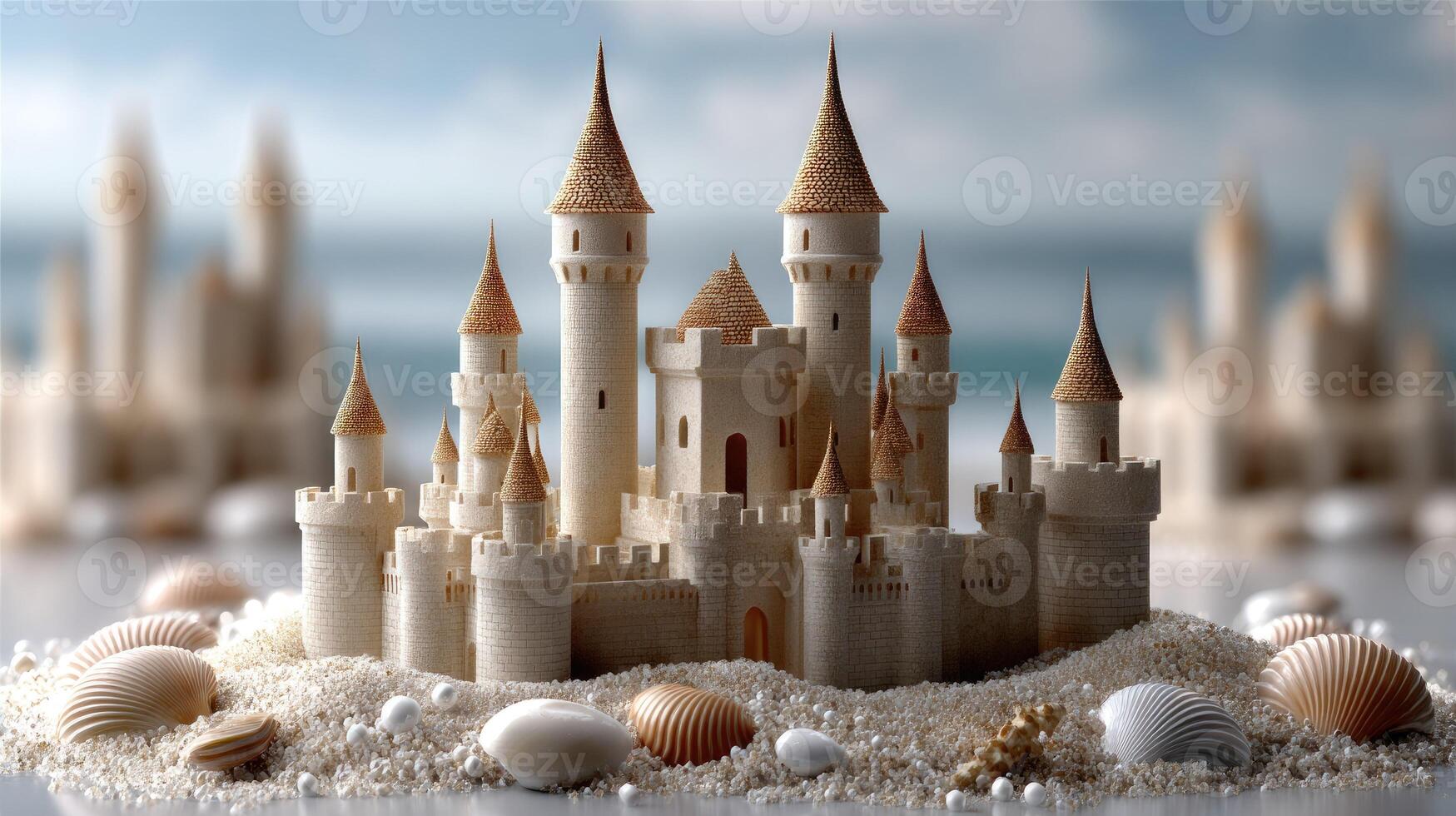 A castle made out of sand and shells photo