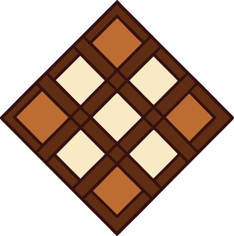 Flat Chocolate Square Pattern In Brown Geometric Style Art vector