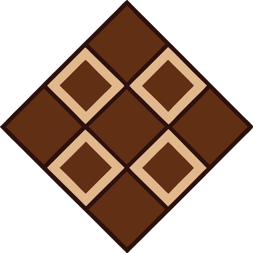 Modern Geometric Chocolate Tile Pattern In Brown Tones vector