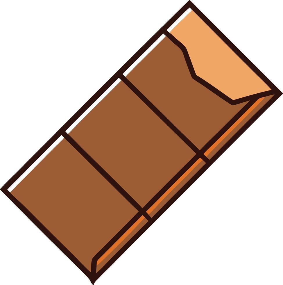 Graphic Chocolate Bar Icon In Flat Clean Design Illustration vector