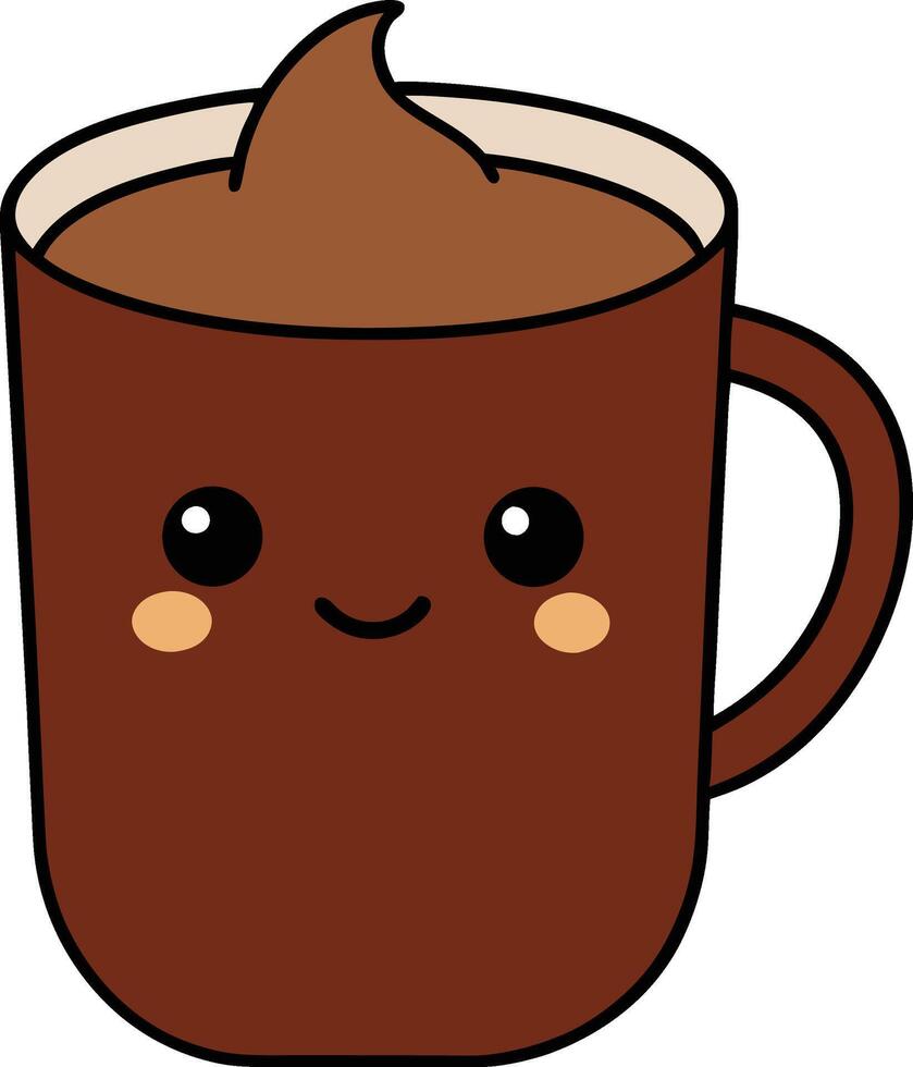 Minimal Cocoa Cup Graphic With Flat Design Aesthetic vector