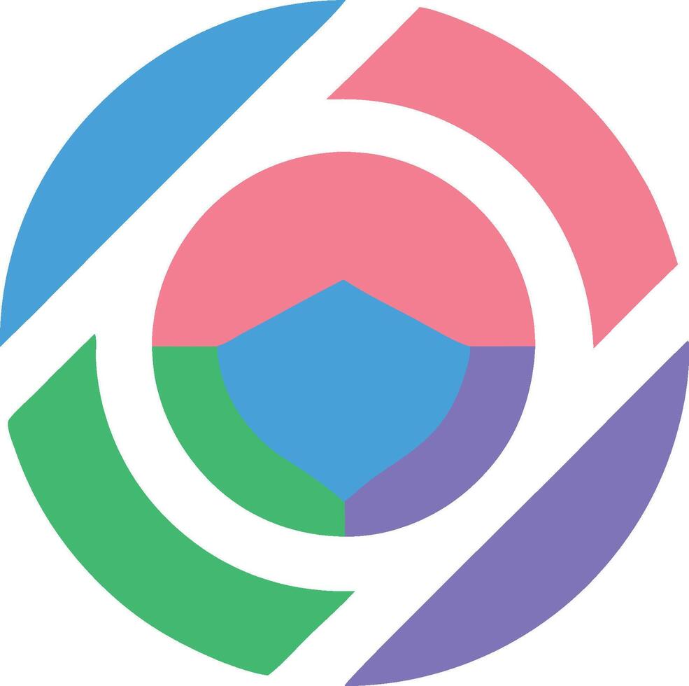 Minimal RGB Light Icon Abstract Form No Outline for Design B vector
