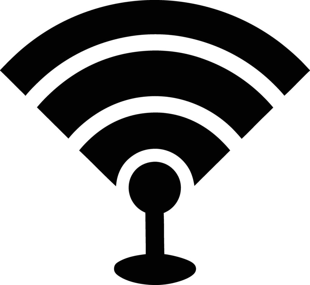Wifi Filled Silhouette Icon for Online Device vector