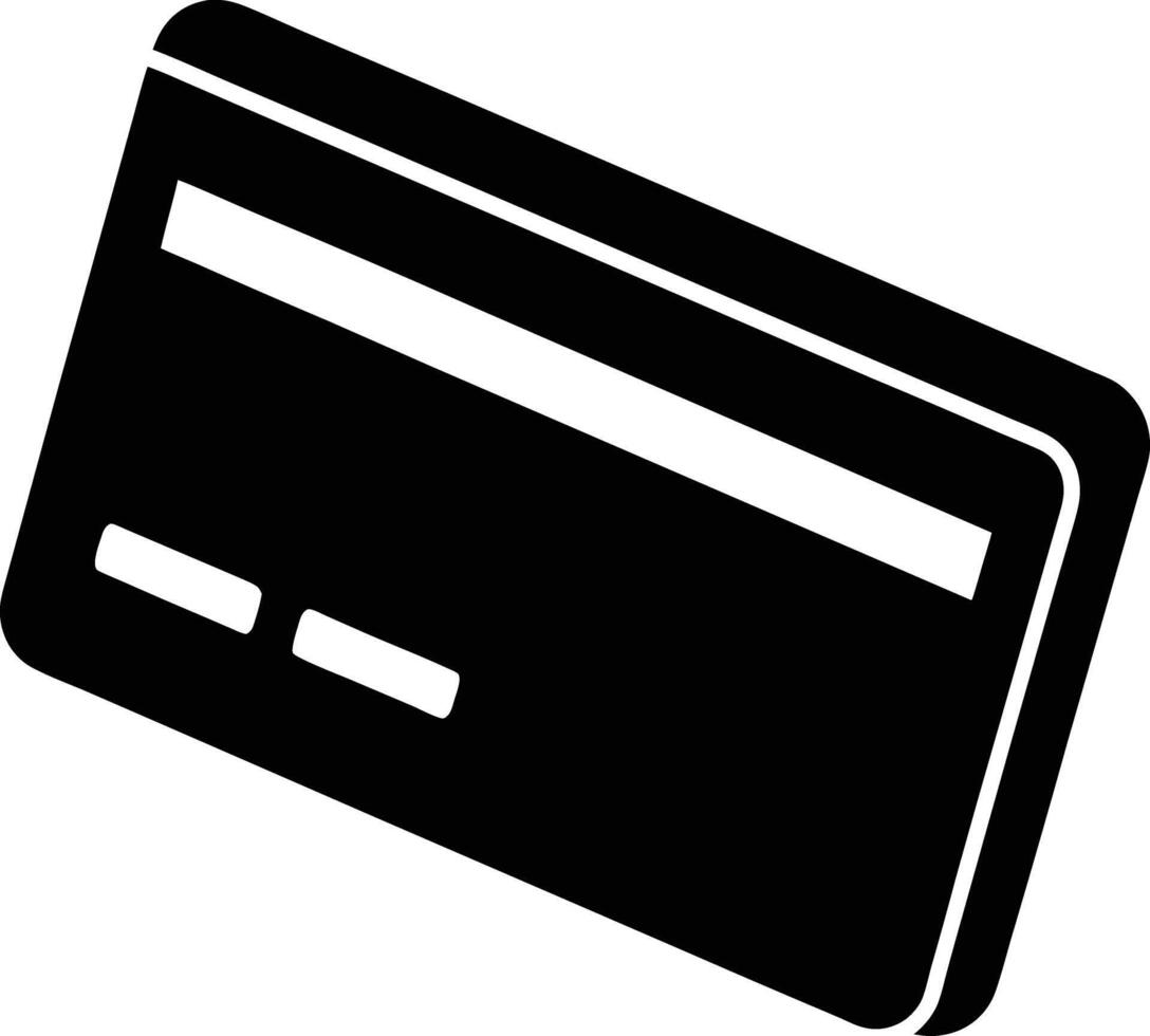 Filled Silhouette Credit Card Illustration for Secure Payments vector