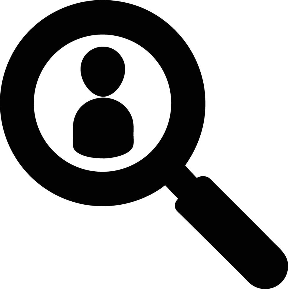 Filled Silhouette Search Illustration for Information Discovery vector