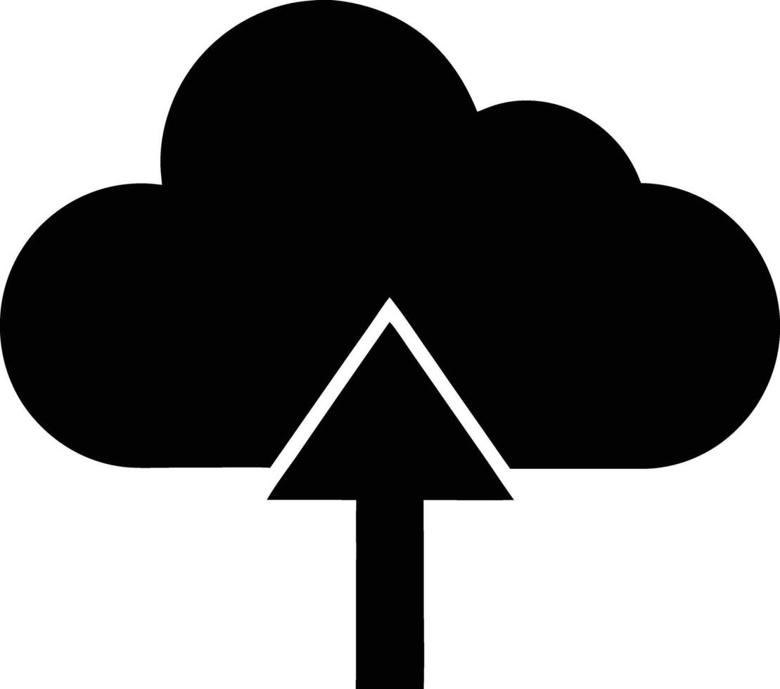 Illustration of Cloud Upload Filled Silhouette for Internet Publishing vector
