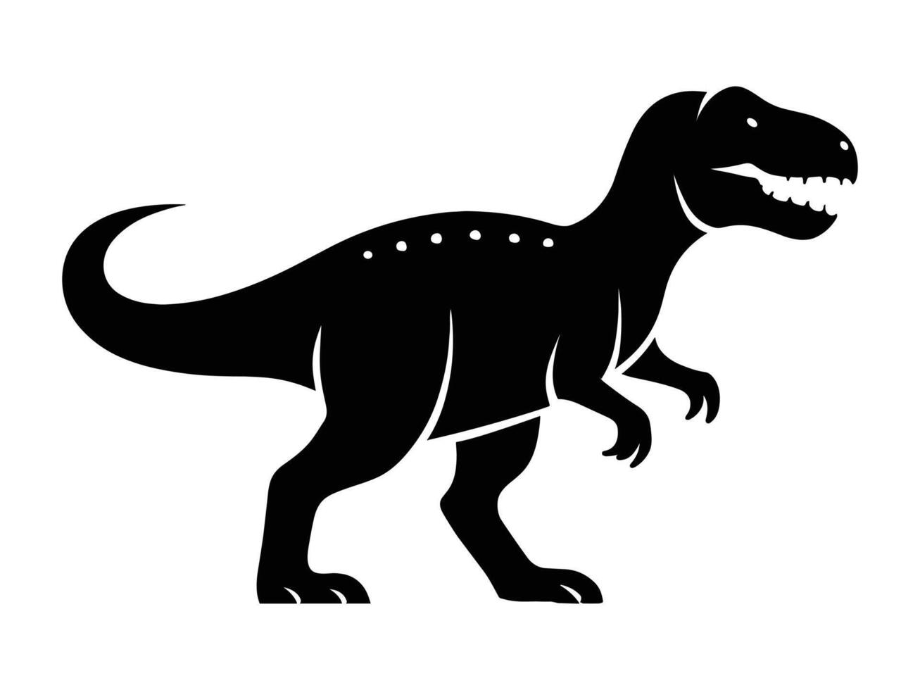 Silhouette of a T-Rex Dinosaur Icon Illustration vector