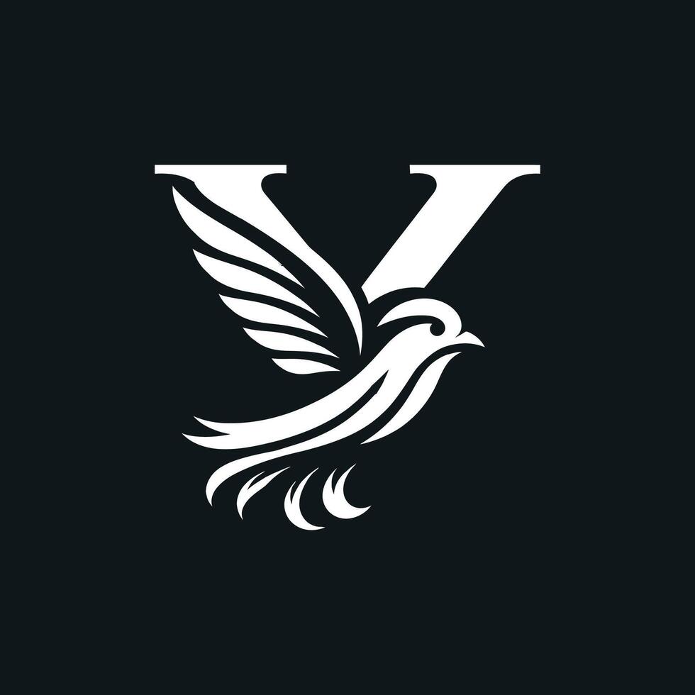 a white dove with a letter Y on it vector