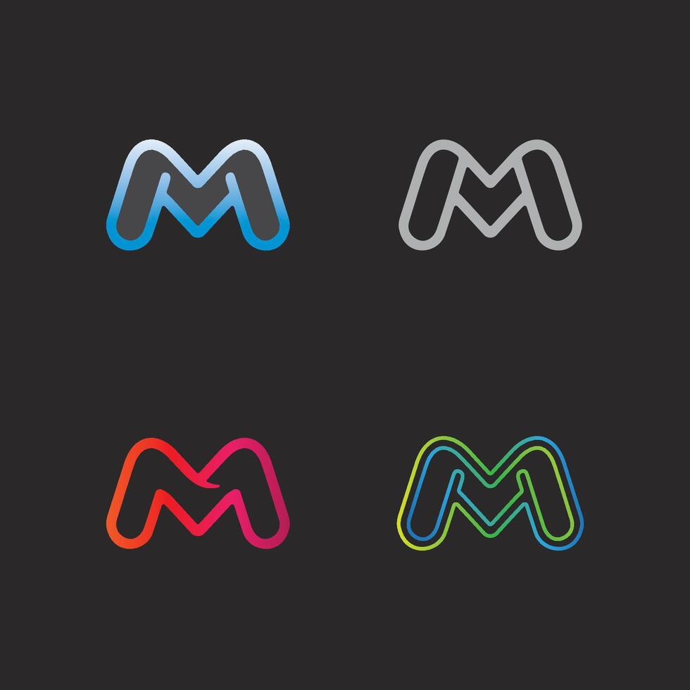 Gradient M Letter Logo in Minimal Graphic Style vector
