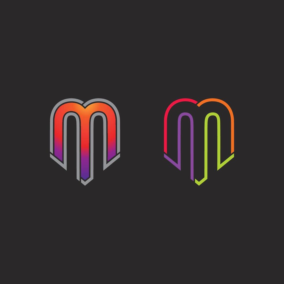 Futuristic Icon Logo Design of the Letter M vector