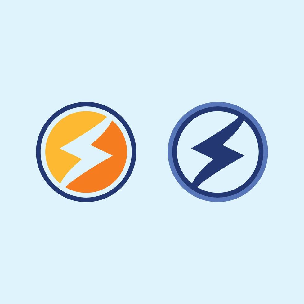 Lightning Bolt Thunder Icon Logo for Fast Delivery Services, Electric Cars, and Charging Technologies vector
