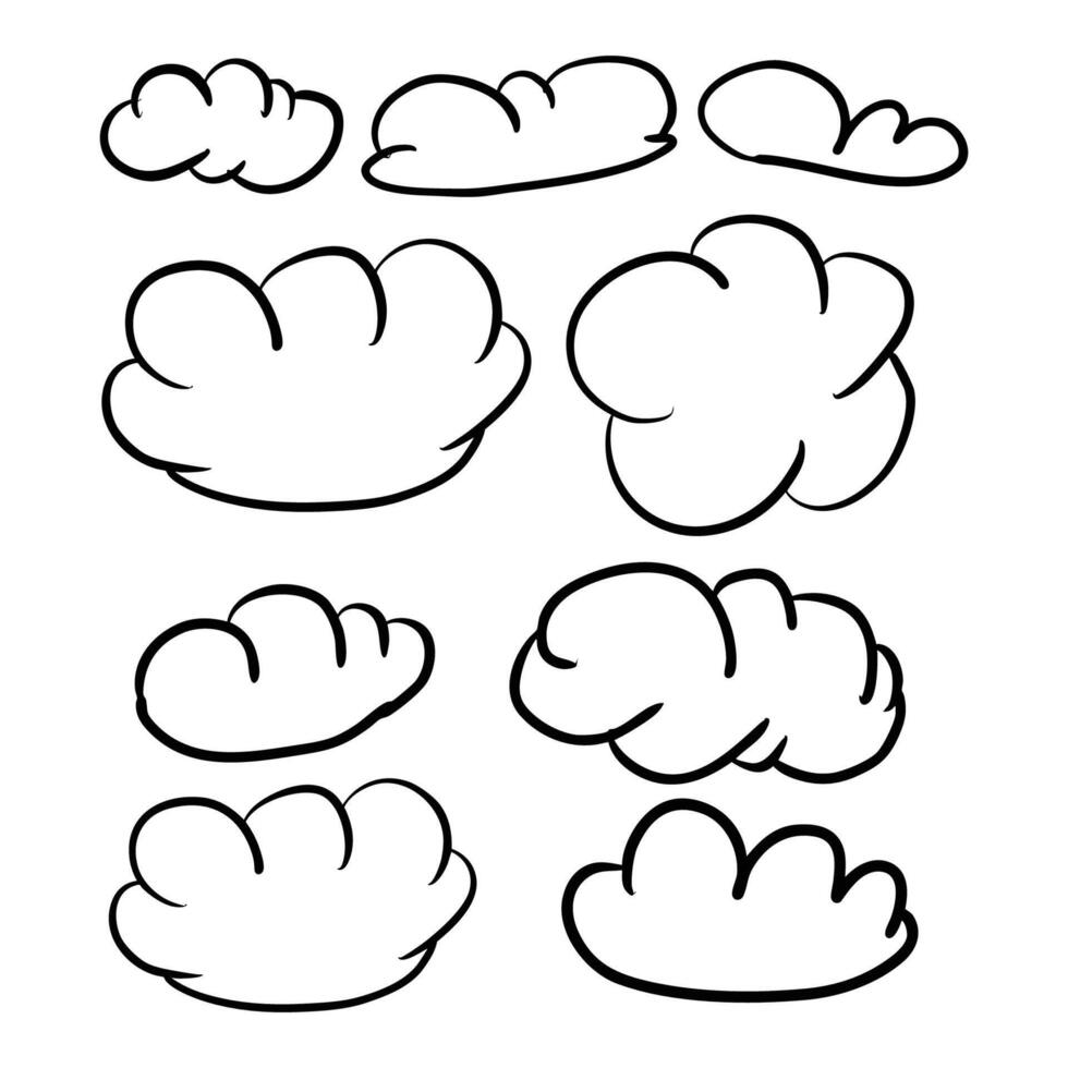 Doodle Style Speech Bubbles Set vector