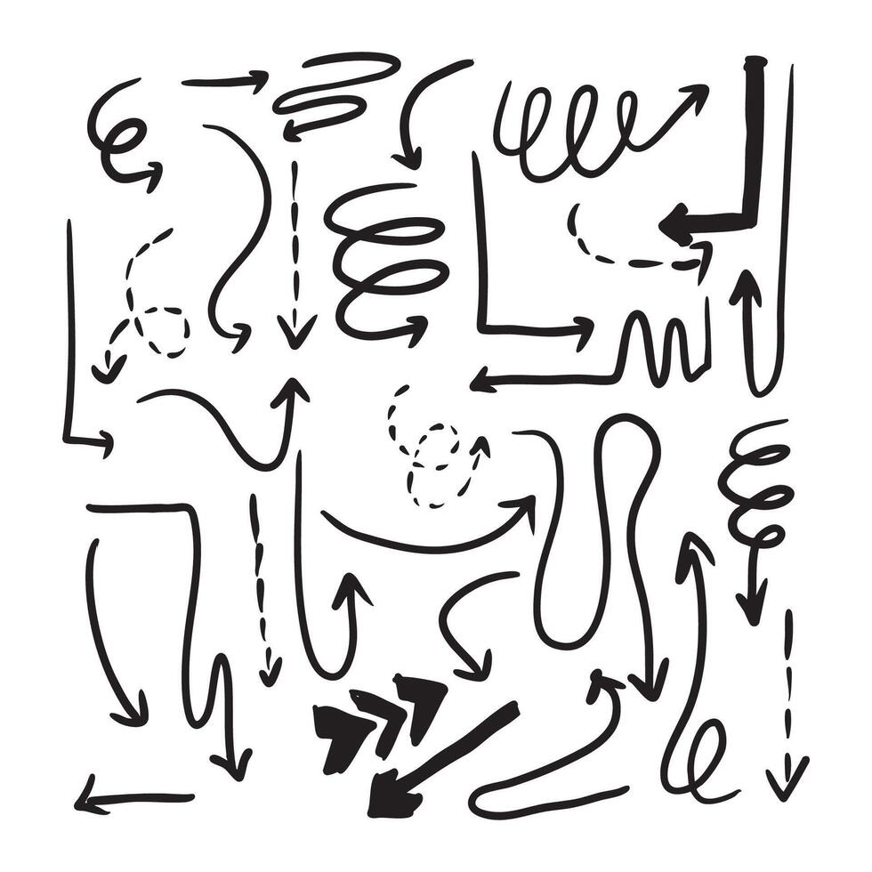 Doodle Arrows Set vector