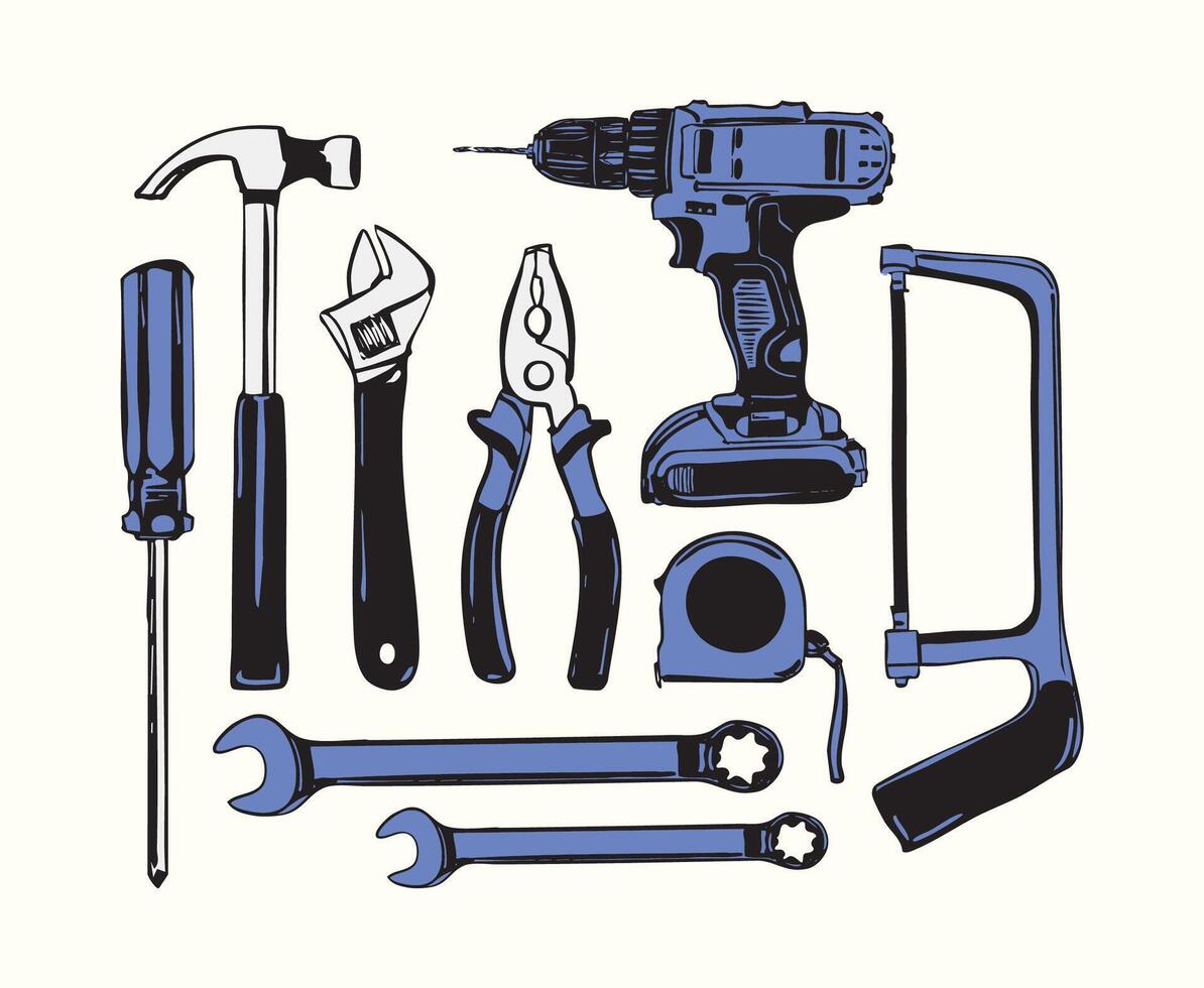 Vintage Tool Icons Set vector