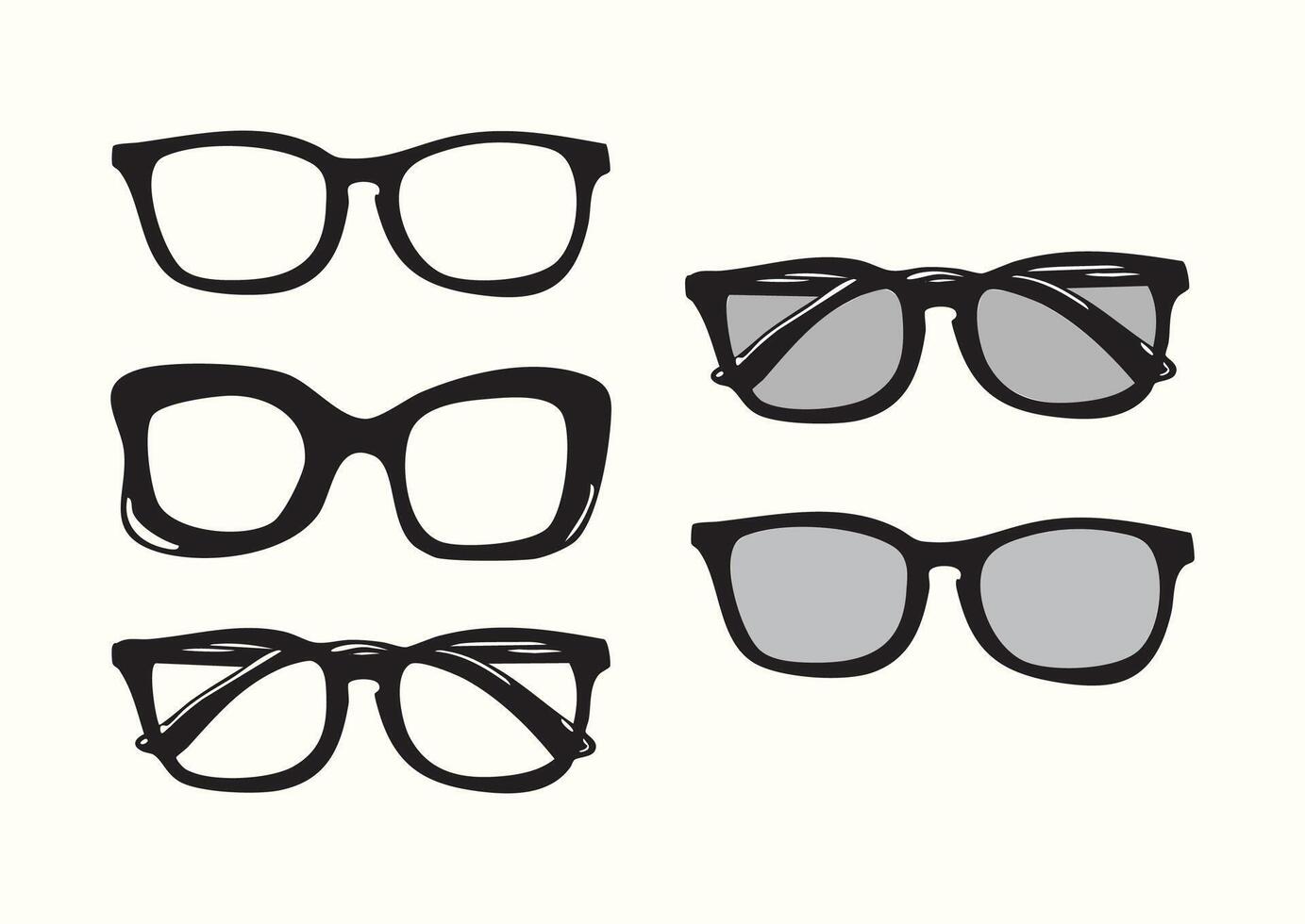 Glasses and Sunglasses Line Art vector