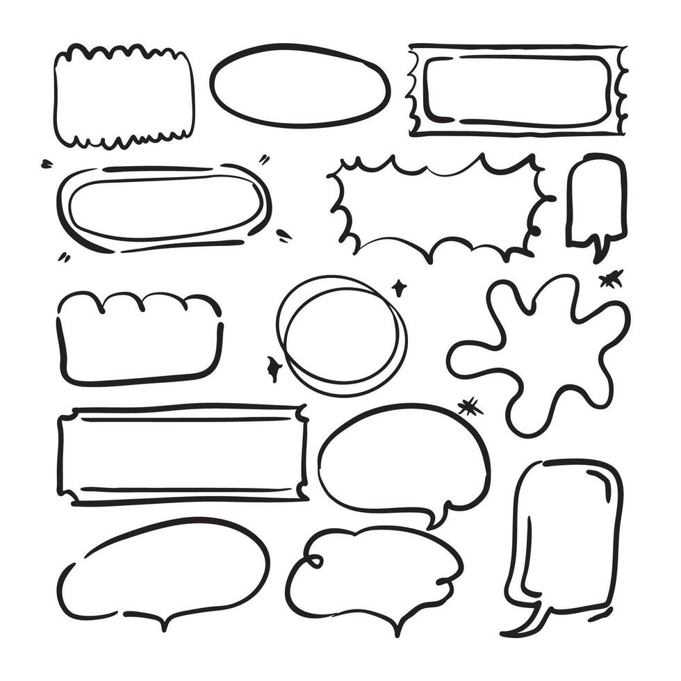Speech Bubbles and Frames Set vector