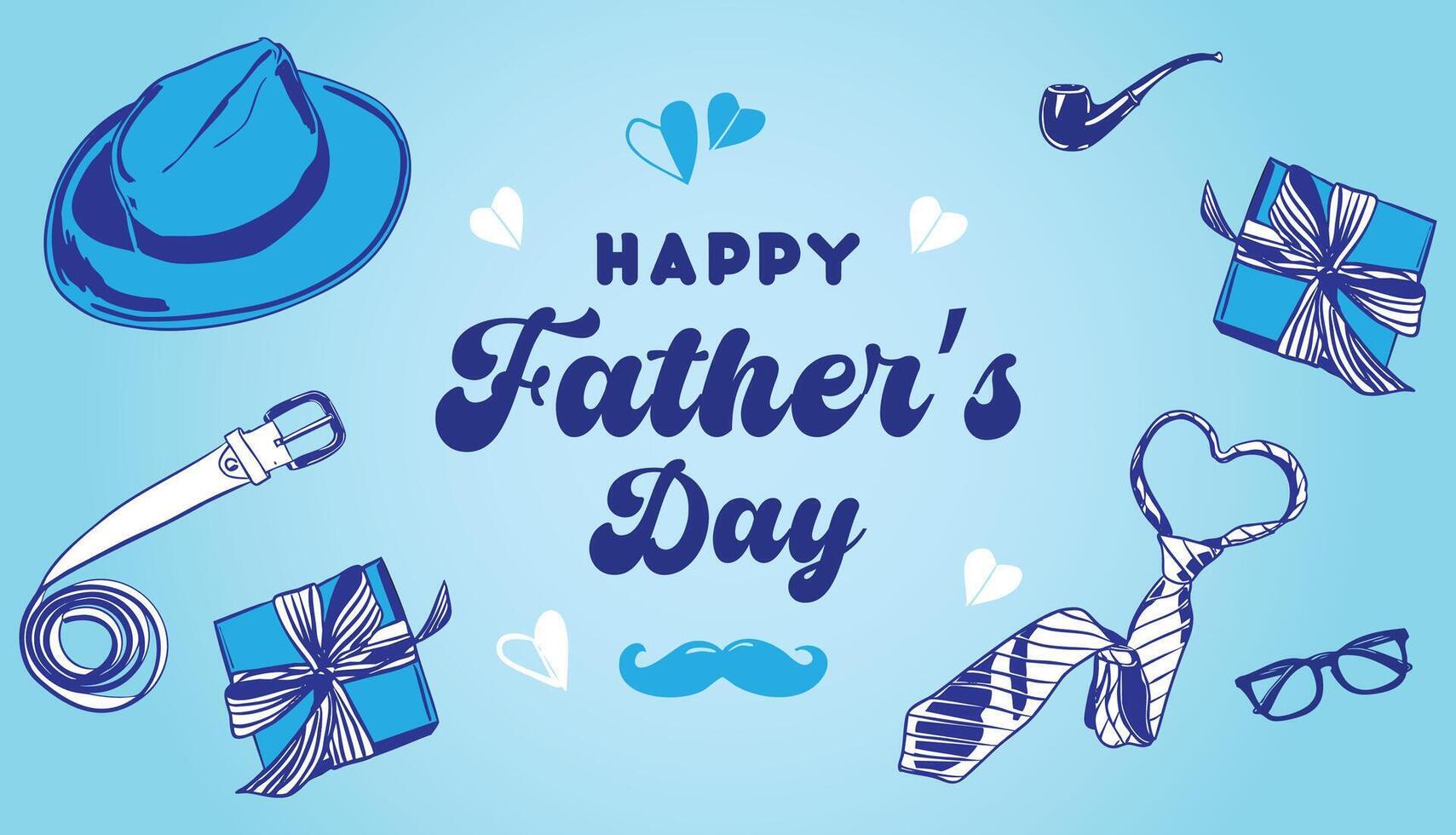 Happy Father's Day Greeting Card Illustration vector
