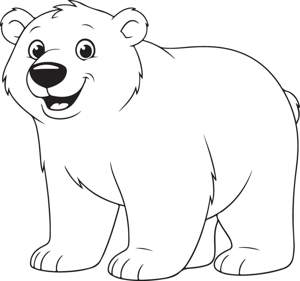 Polar bear coloring pages vector