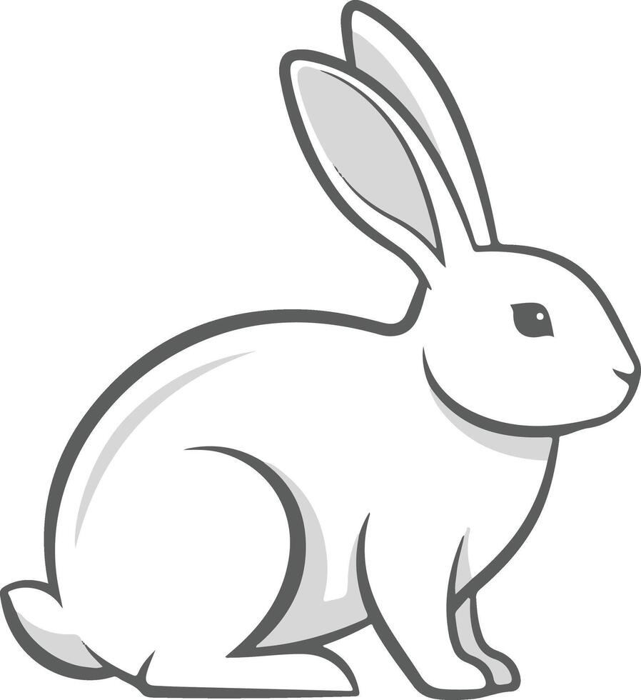 A rabbit is sitting in a white background vector