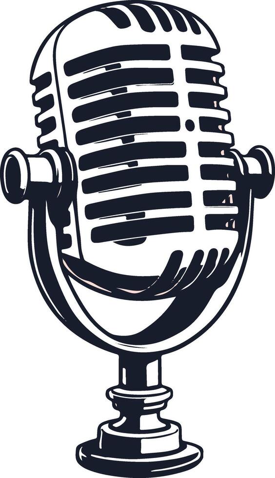 A retro microphone on a white background vector